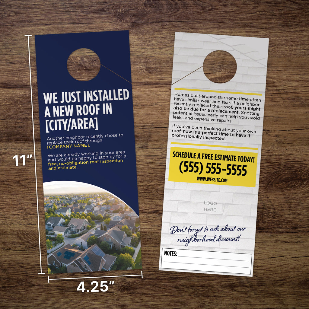 Neighborhood Roof Completion Door Hanger - PeakPrint