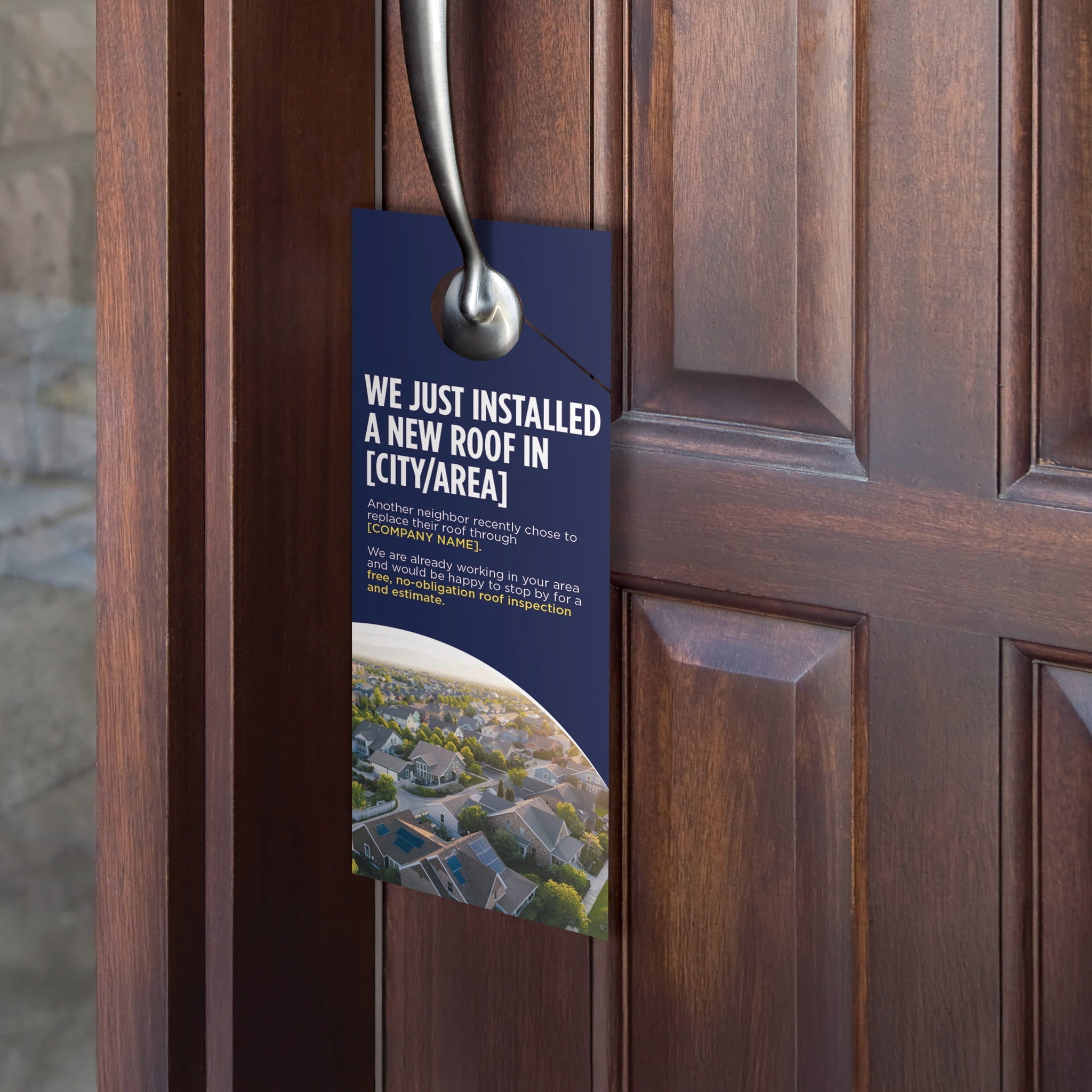 Neighborhood Roof Completion Door Hanger - PeakPrint