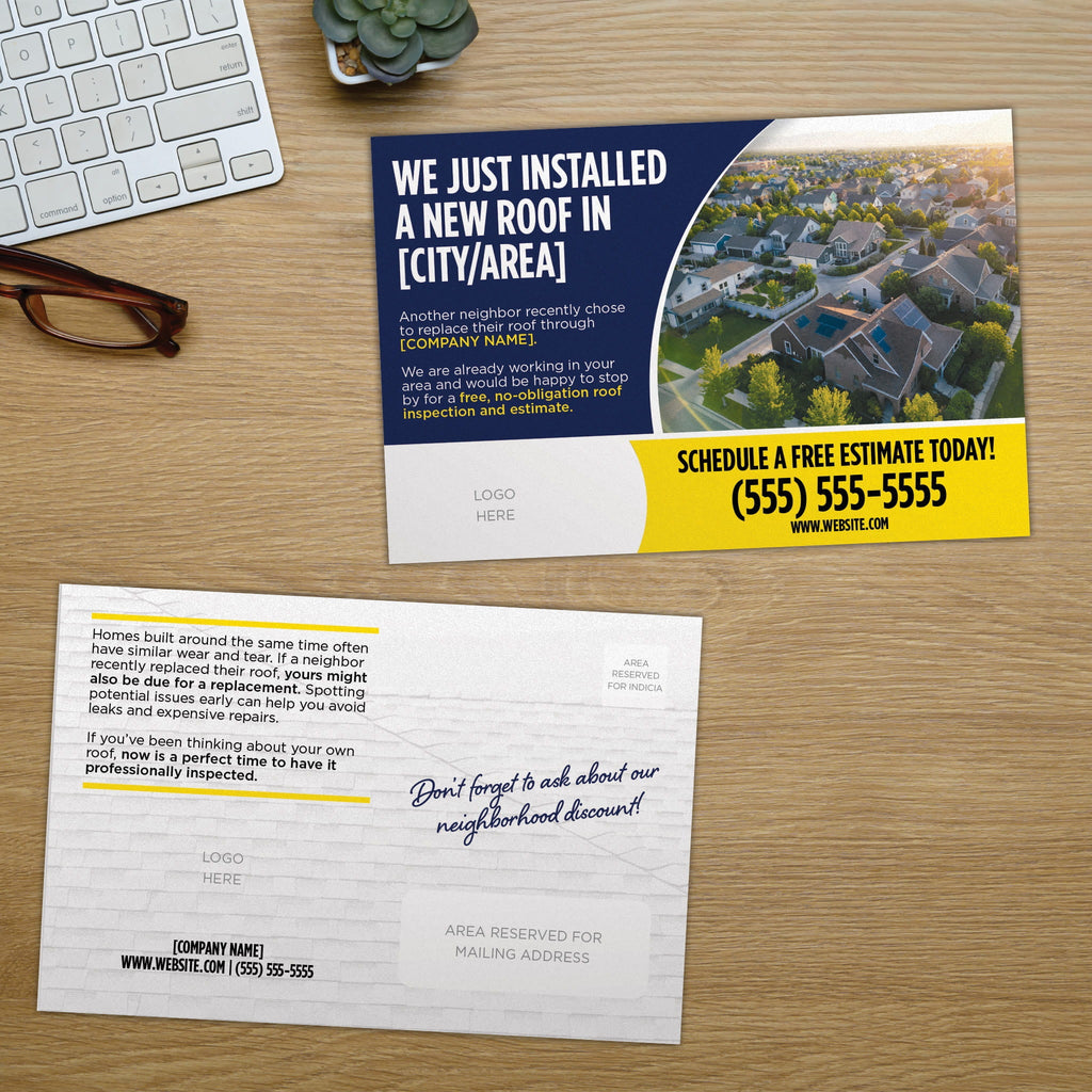 Neighborhood Roof Completion Postcard - PeakPrint