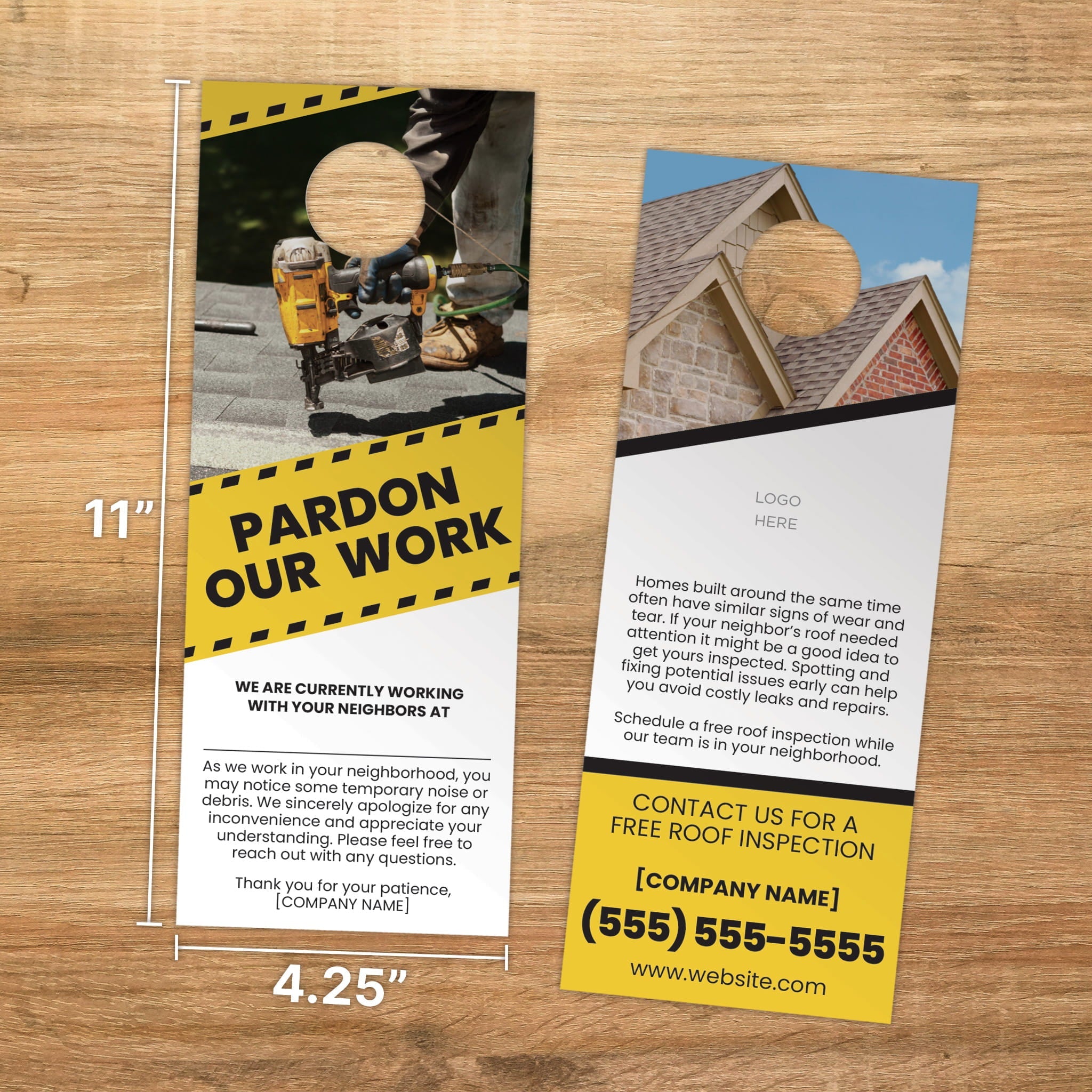 Pardon Our Work Door Hanger - PeakPrint