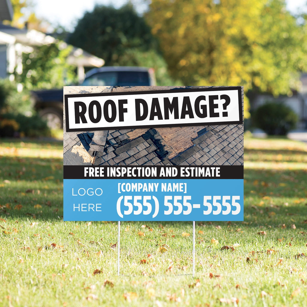 Roof Damage Yard Sign - PeakPrint