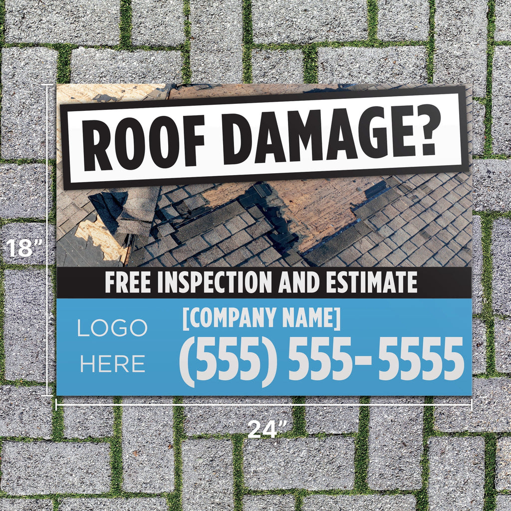 Roof Damage Yard Sign - PeakPrint