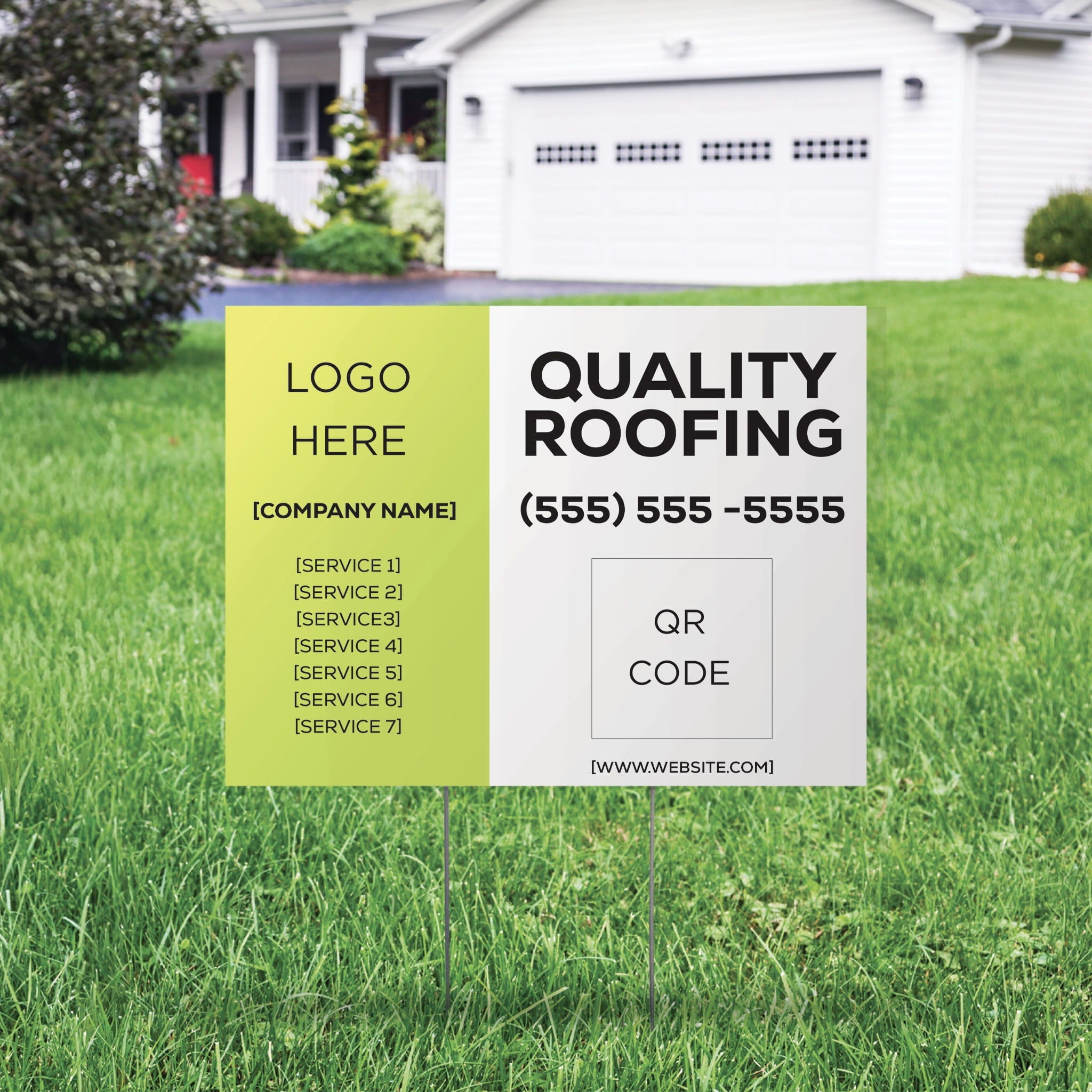 Two Column Roofing Yard Sign - PeakPrint