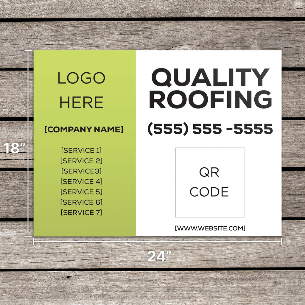Two Column Roofing Yard Sign - PeakPrint